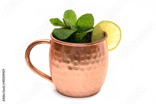 Moscow Mule with miny and lime