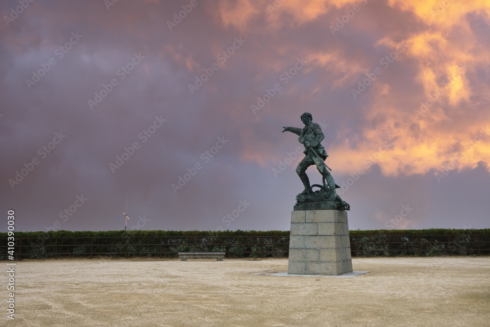Monument to Robert Surcouf on a rampart of Saint Malo, Brittany, France Monument to Robert Surcouf on a rampart of Saint Malo, Brittany, France