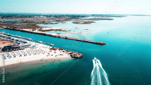 aerial view of fuseta beach in Algarve