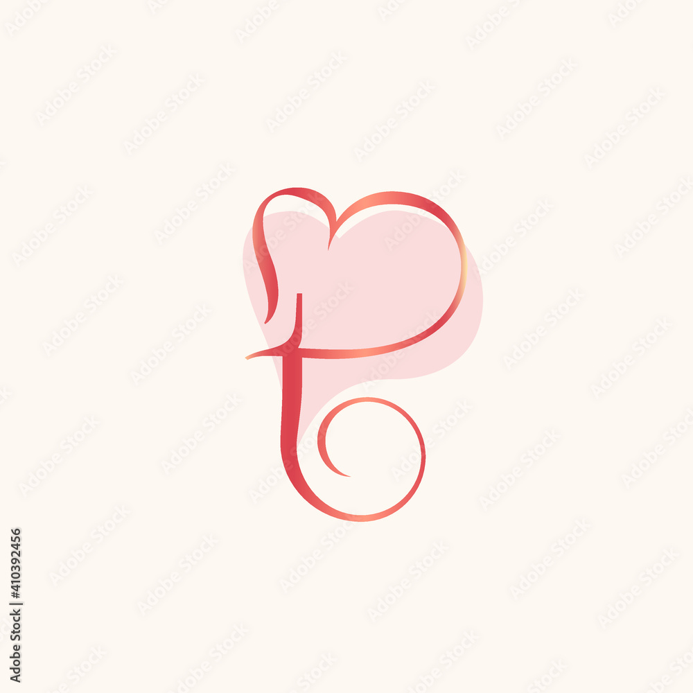 Letter t logo.Wedding decorative creative calligraphic icon isolated on light fund.Ornate symbol for gift boutique brand.Lowercase alphabet initial.Heart outline playful element.Red color. Letter t logo.Wedding decorative creative calligraphic icon isolated on light fund.Ornate symbol for gift boutique brand.Lowercase alphabet initial.Heart outline playful element.Red color.