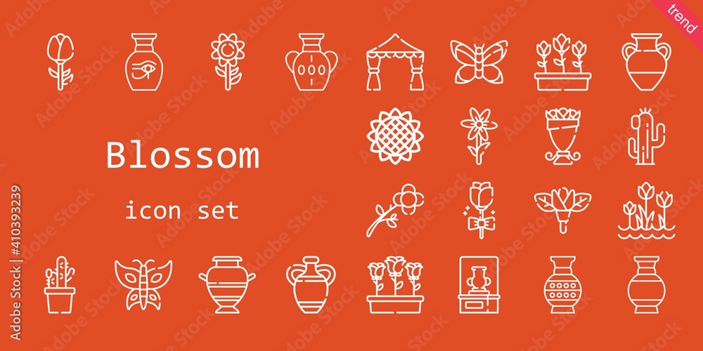 blossom icon set. line icon style. blossom related icons such as flowers, tulips, wedding arch, butterfly, cactus, bouquet, rose, vase, sunflower, flower blossom icon set. line icon style. blossom related icons such as flowers, tulips, wedding arch, butterfly, cactus, bouquet, rose, vase, sunflower, flower
