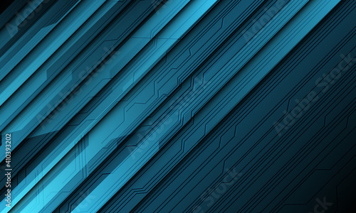 Abstract blue technology cyber circuit line shadow slash design modern futuristic background vector illustration.