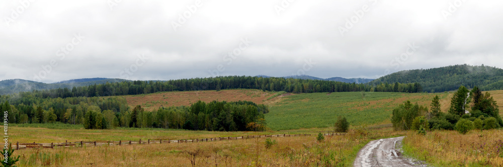 The autumn woods, the vastness of the Siberian taiga