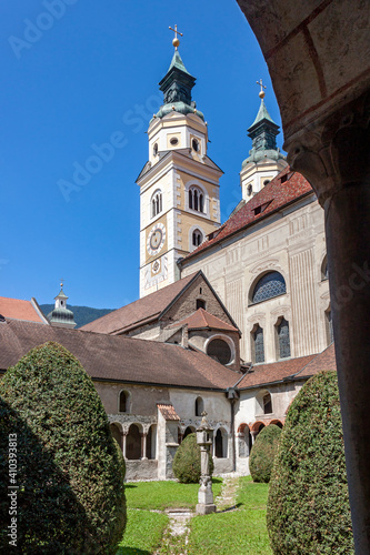 фотографія Artistic image of Brixen cathedral seen from old Romanesque cloister in South Ty