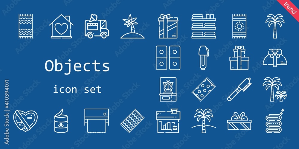 objects icon set. line icon style. objects related icons such as gift, ice cream car, palm tree, peas, beach towel, towel, towels, butterfly, pen, domino, house, gifts objects icon set. line icon style. objects related icons such as gift, ice cream car, palm tree, peas, beach towel, towel, towels, butterfly, pen, domino, house, gifts