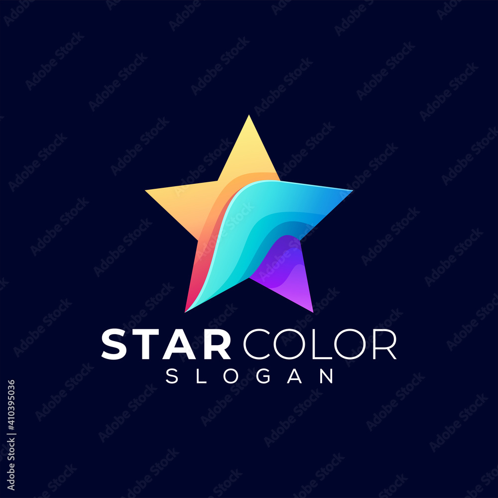 Obraz premium star color gradient logo design