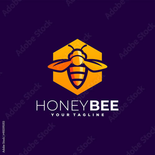 honey bee gradient logo design
