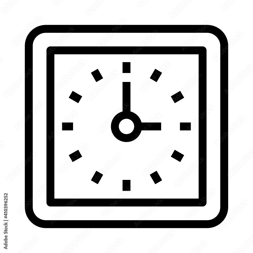 Wall clock icon design line style Wall clock icon design line style