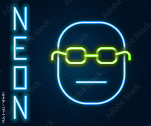 Glowing neon line Poker player icon isolated on black background. Colorful outline concept. Vector Illustration.