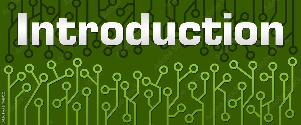 Fototapeta premium Introduction Green Circuit Top Bottom Background Text