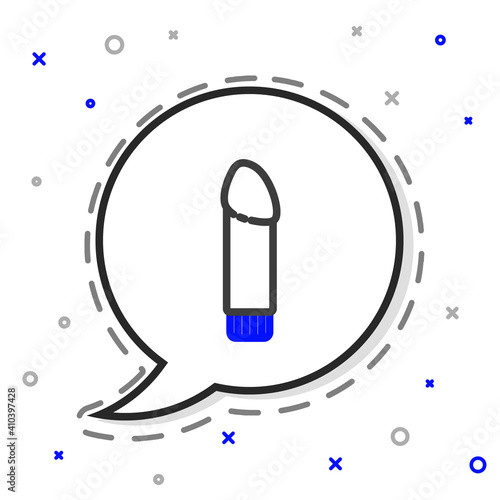 Line Dildo vibrator for sex games icon isolated on white background. Sex toy for adult. Vaginal exercise machines for intimate. Colorful outline concept. Vector Illustration.