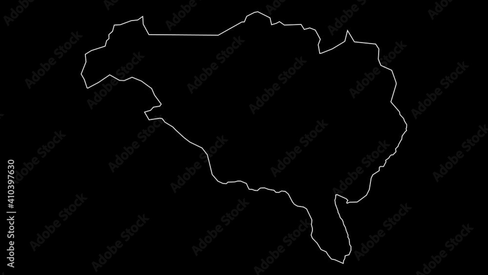 Ombella-MPoko prefecture map outline animation Ombella-MPoko prefecture map outline animation