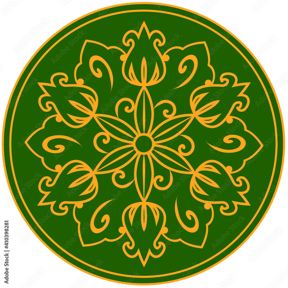 Round vector pattern with tulips Round vector pattern with tulips