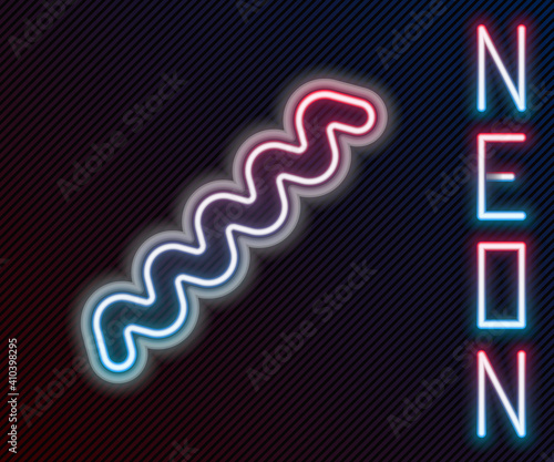 Glowing neon line Virus icon isolated on black background. Corona virus 2019-nCoV. Bacteria and germs, cell cancer, microbe, fungi. Colorful outline concept. Vector Illustration.