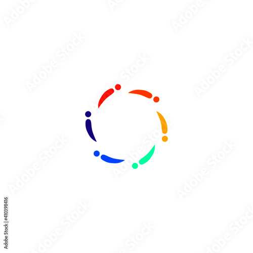 Colorful People together sign, symbol, artwork, logo isolated on white