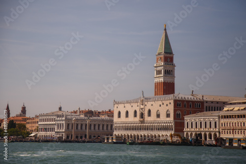 Venice, Italy - September 2020: Bay of Venice, view from the water to Venice