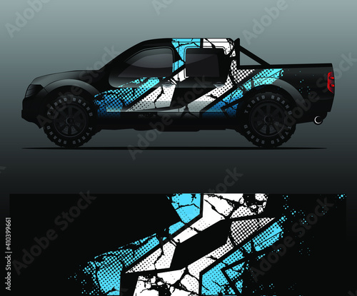 Truck decal graphic wrap vector, abstract background