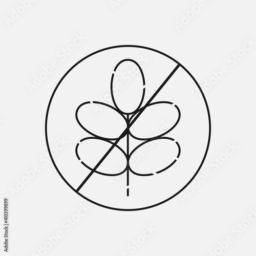 Gluten free food allergy product dietary label. Vector icon for apps and websites