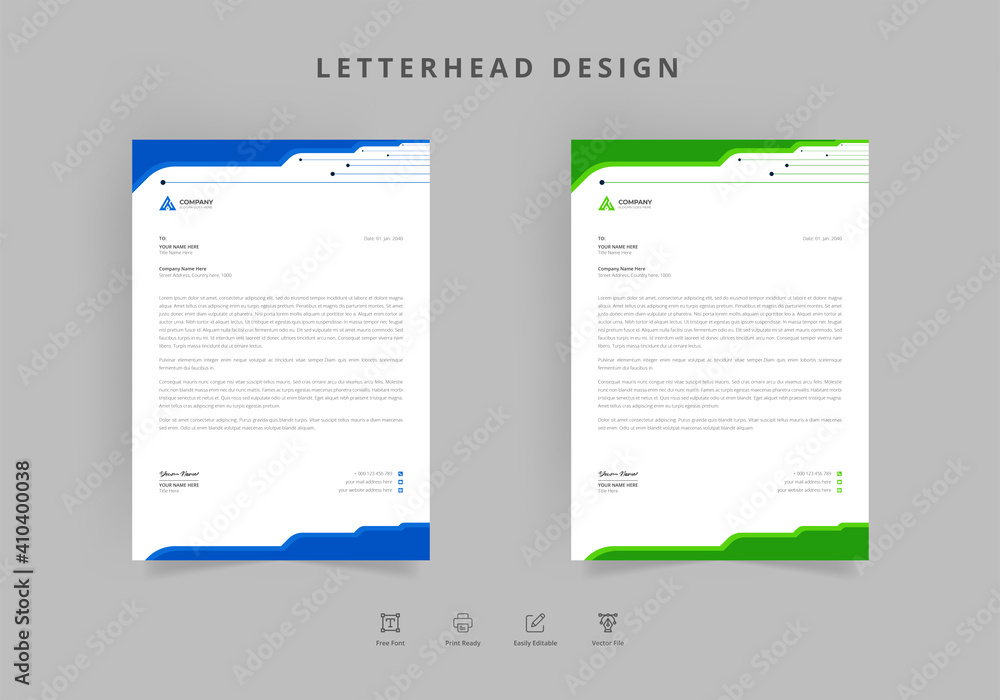 Fototapeta premium Marketing business letterhead template Vector