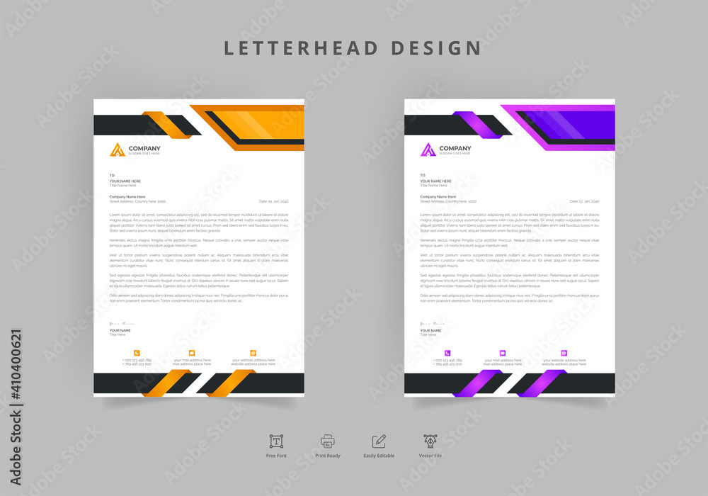 modern business letterhead design template Vector modern business letterhead design template Vector