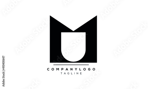 Abstract Letter Initial UM Vector Logo Design Template