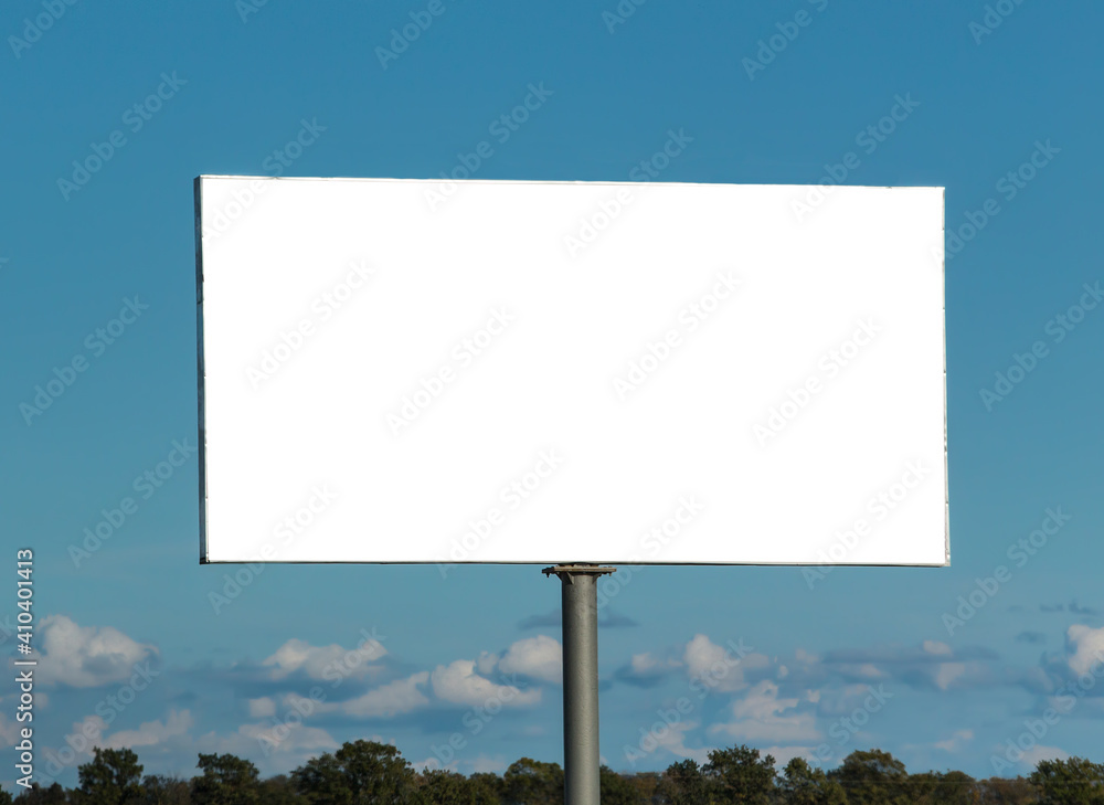 Big white billboard on the background of the sky Big white billboard on the background of the sky