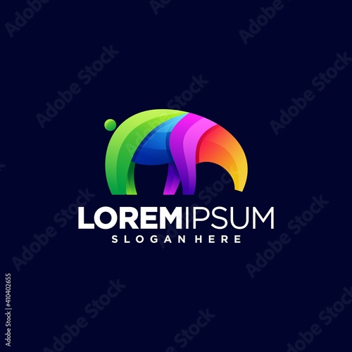 Tapir vector logo design colorful.