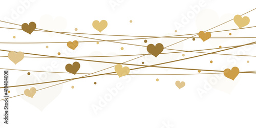 hearts on strings background for valentine's day