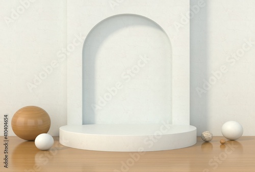 Abstract background white concept showcase for product 3d render.
 photo