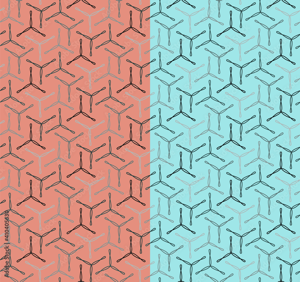 Geometric seamless pattern. Elegant thin line composition in colors of grey green. Pastel background color of pink or blue is easy to change Geometric seamless pattern. Elegant thin line composition in colors of grey green. Pastel background color of pink or blue is easy to change