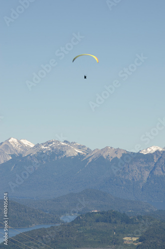 paragliding with a panoramic view of bariloche