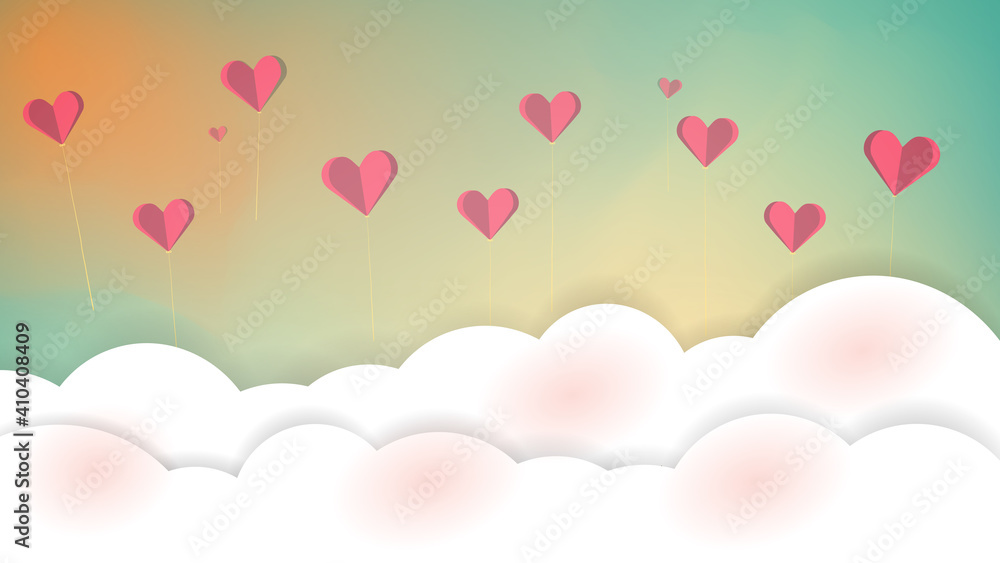 background Card valentine's day Hearts and clouds vector template Business presentation Used for decoration, design, advertising work, website or publications Banner and poster, cover and brochure background Card valentine's day Hearts and clouds vector template Business presentation Used for decoration, design, advertising work, website or publications Banner and poster, cover and brochure