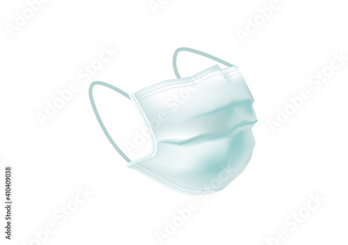 realistic hygienic green mask vectors for covid19 on white background ep26