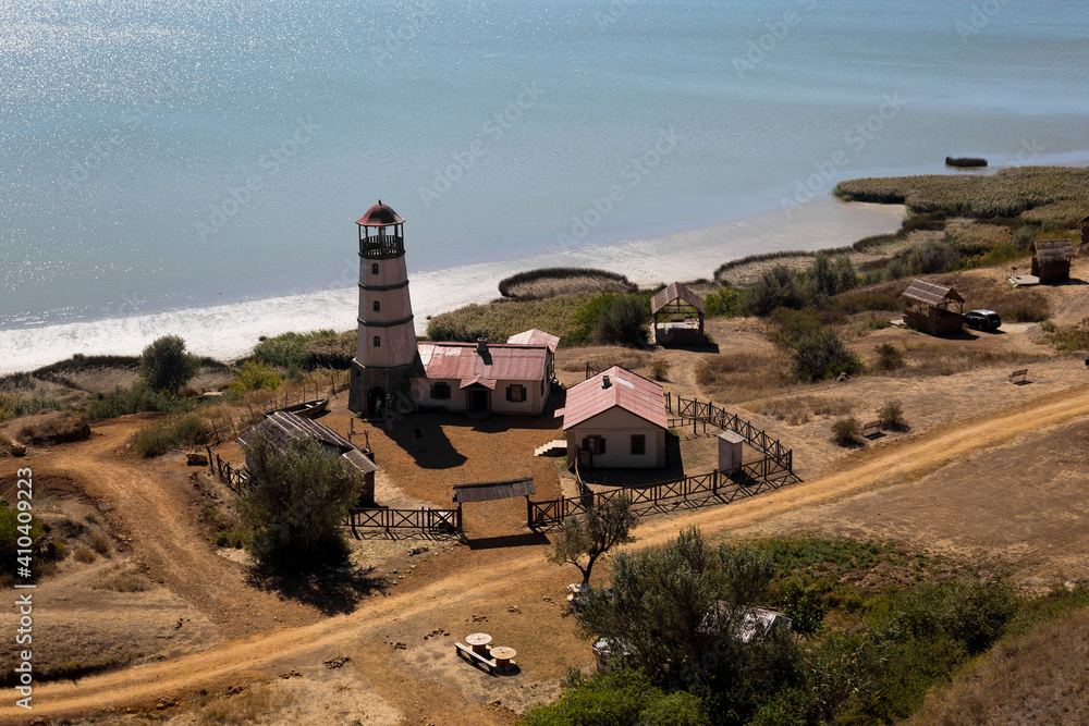 Lighthouse at the beach at the sea