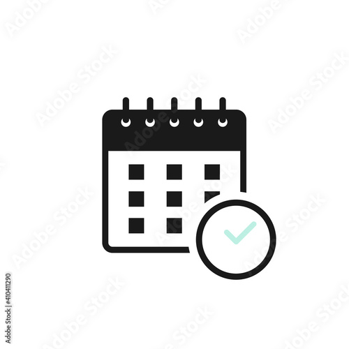 Calendar icon. Concept of organization appointment, schedule, deadline, timing. Vector illustration, flat design