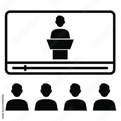 Online training icon vector. Webinar illustration sign. online learning end education symbol.