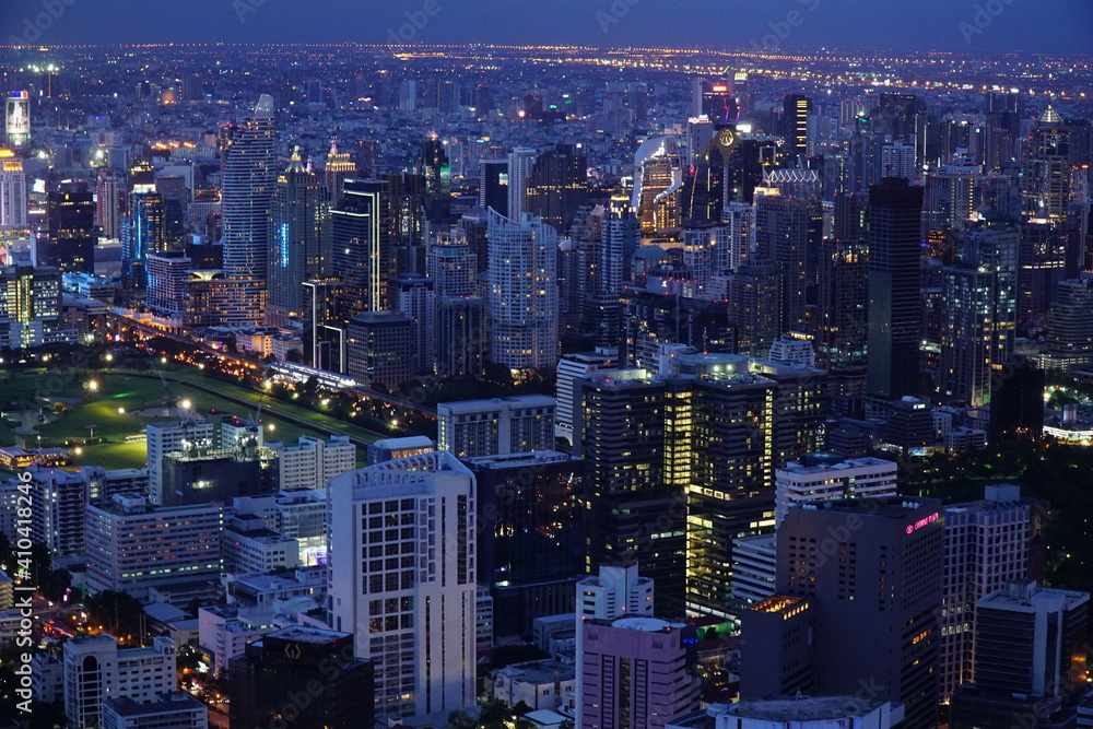 Fototapeta premium Bangkok is a city of contrasts. Skyscrapers. Parks