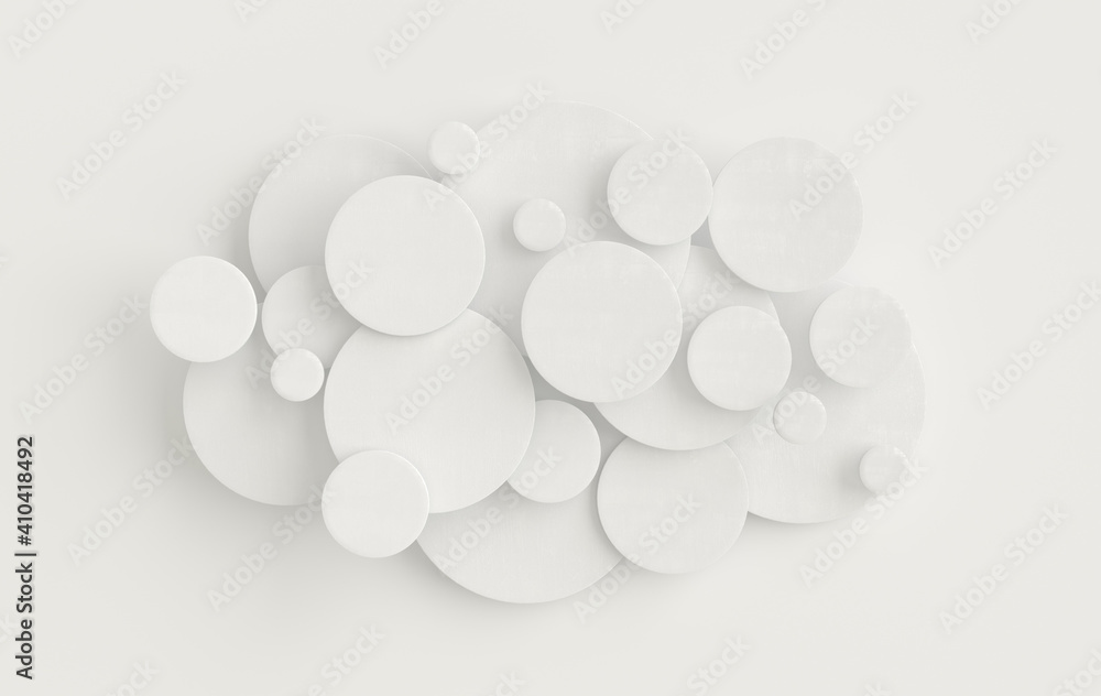 Round disc abstract background. Modern cellular 3d panel with circles, ceramic or concrete decoration elements. 3d wall texture. Geometric background for interior wallpaper design Round disc abstract background. Modern cellular 3d panel with circles, ceramic or concrete decoration elements. 3d wall texture. Geometric background for interior wallpaper design