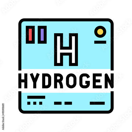 periodic table element hydrogen color icon vector. periodic table element hydrogen sign. isolated symbol illustration