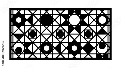 Modern cnc pattern. Decorative panel, screen,wall. Vector cnc panel for laser cutting. Template for interior partition, room divider, privacy fence