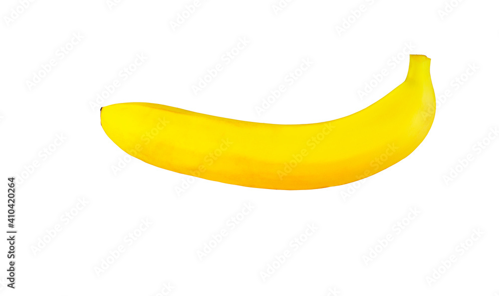 Banana on a white background. One beautiful banana isolated on a white background. Banana on a white background. One beautiful banana isolated on a white background.