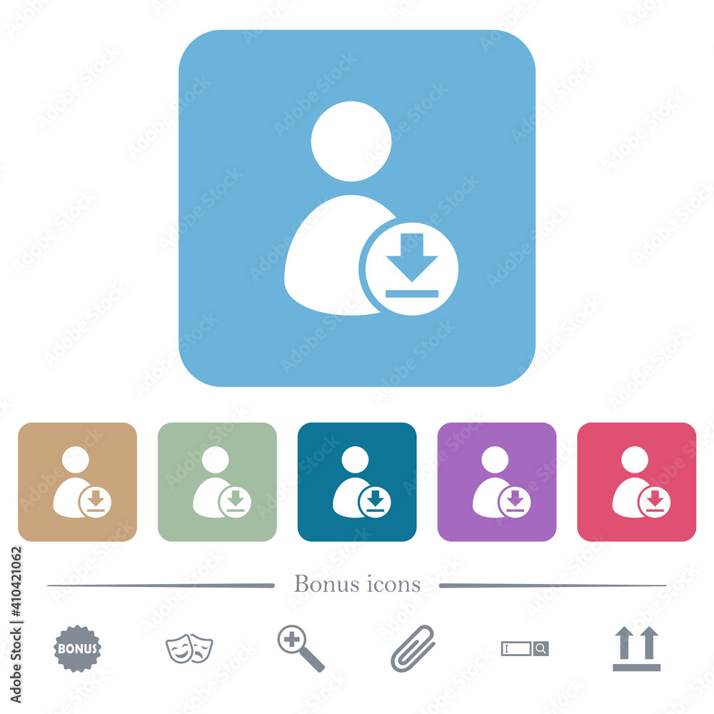 Download user account flat icons on color rounded square backgrounds Download user account flat icons on color rounded square backgrounds