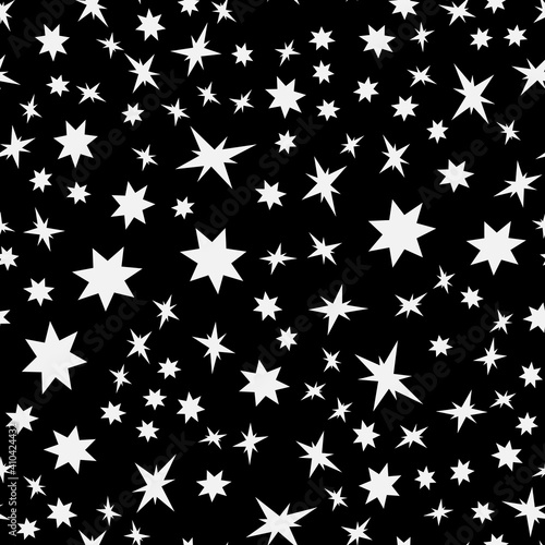 Gray stars on black sky for wallpapers and backgrounds