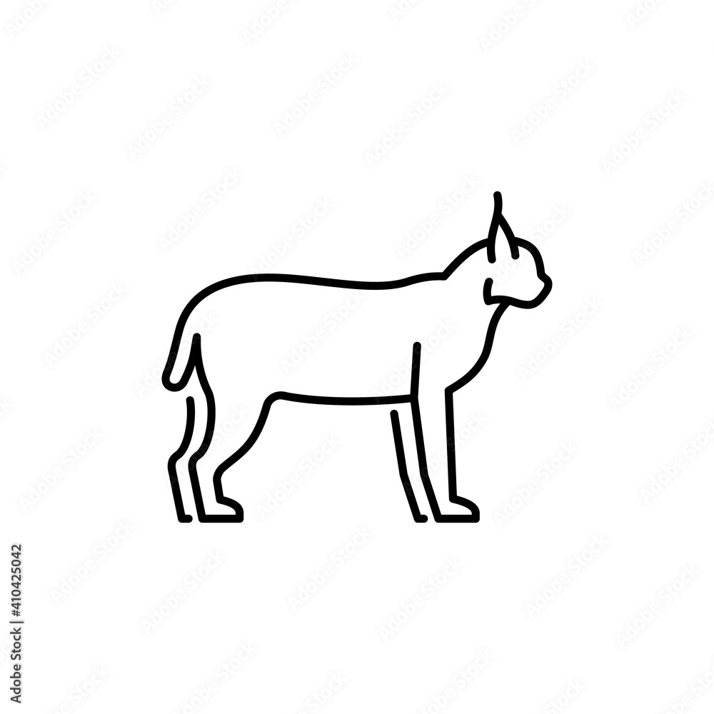 Lynx vector icon. Bobcat illustration. Wild animal sign.
