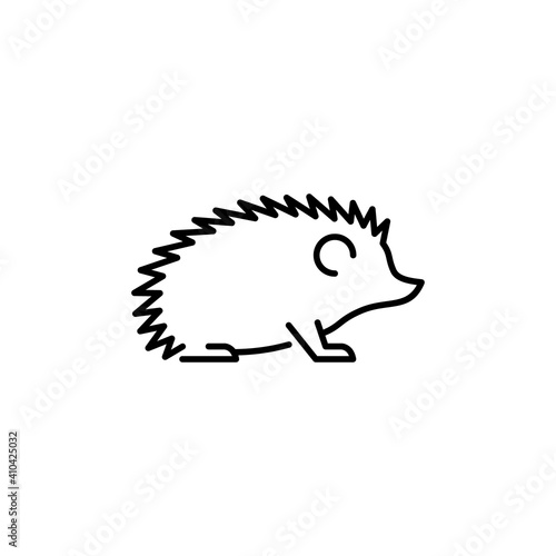 Hedgehog vector icon. Wildlife illustration. Wild animal sign.