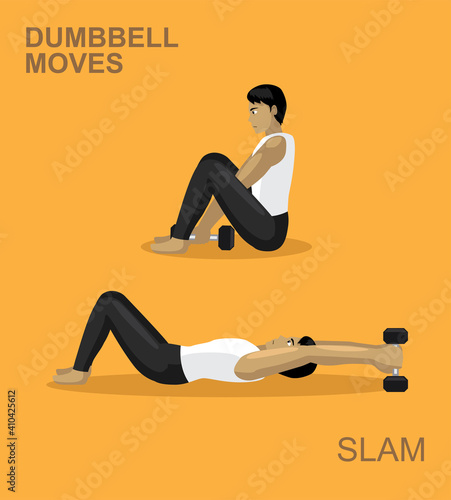 Slam Dumbbell Moves Manga Gym Set Illustration