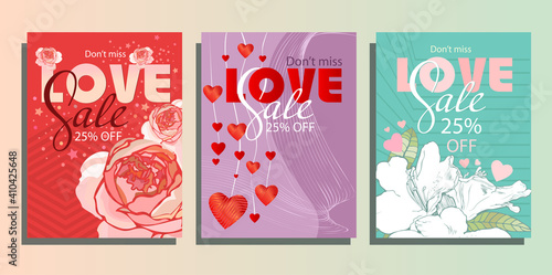 Happy Valentine s Day elegant poster design sale priomotion