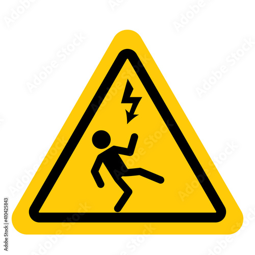 Electric high voltage danger hard icon.