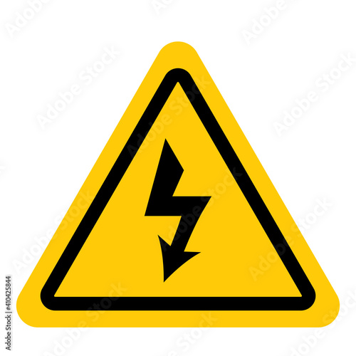 Electric high voltage danger hard icon.