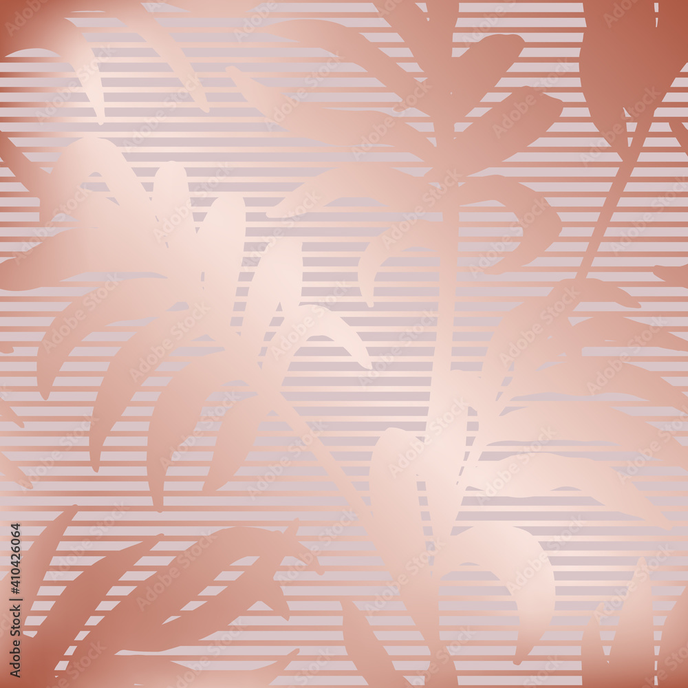 Seamless pattern. Rose gold patterns. Jungle background. Tropic leaves. Summer print. Palm leaf. Repeated roses golden texture. Repeating trendy design. Monochrome exotic leaf. Tropical leaves. Vector Seamless pattern. Rose gold patterns. Jungle background. Tropic leaves. Summer print. Palm leaf. Repeated roses golden texture. Repeating trendy design. Monochrome exotic leaf. Tropical leaves. Vector